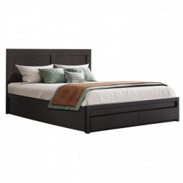 BED CAPRI HM399.11 WITH 2 DRAWERS-MELAMINE IN WENGE COLOR- FOR MATTRESS 160x200cm.