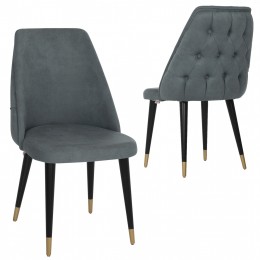 CHAIR PROFESSIONAL AGUSTIN HM9265.20 NUBUCK-TYPE GREY AND WOODEN LEGS 50x66x92Hcm.
