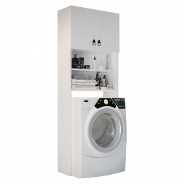 WASHING MACHINE FURNITURE TERRY WITH CABINET AND SHELVES MELAMINE WHITE 64Χ27Χ180Hcm.HM9122.11