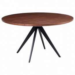 DINING TABLE HM9452.02 ROUND WITH ASHTREE VENEER IN WALNUT&RUSTIC STYLE Φ140x75Hcm.