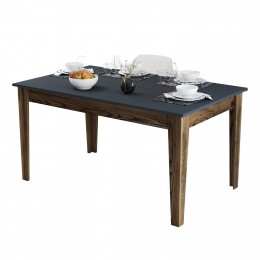 DINING TABLE HM9507.01 MELAMINE WALNUT-ANTHRACITE WITH STORAGE SPACE 145x88x75Hcm.