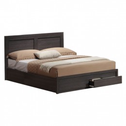 BED CAPRI HM665.01 MELAMINE IN ZEBRANO WITH 2 DRAWERS FOR MATTRESS 120x200 cm.
