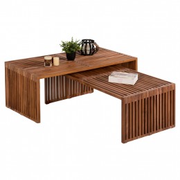 COFFEE TABLE SET OF 2 HM9548 TEAK WOOD IN NATURAL COLOR 116x60x46,5Hcm.