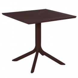 OUTDOOR POLYPROPYLENE SQUARE TABLE HM5930.13 BROWN 80x80x75Hcm.