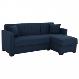 CORNER SOFA-BED GHUFRAN HM3244.07 REVERSIBLE WITH STORAGE SPACE-BLUE FABRIC 200x133x77Hcm.
