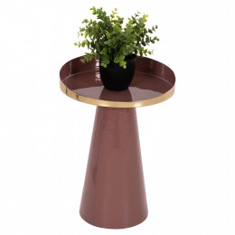 SIDE TABLE LATUR HM4250.06 METAL IN BROWNISH RED-GOLD Φ30,5x39-42Hcm.