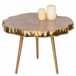 SIDE TABLE ANGUL HM4264 METAL IN GOLD-WHITE 48x40x35Hcm.