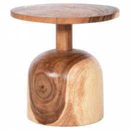 SIDE TABLE ROUND PUMBE-s HM9892 SOLID SUAR WOOD IN NATURAL COLOR Φ39,5x40Hcm.