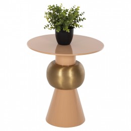 SIDE TABLE PATNA HM4235.08 METAL IN WARM PINK(SALMON)-GOLD Φ40,5x43Hcm.