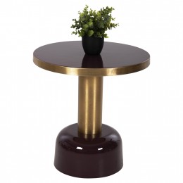 SIDE TABLE ERODE HM4242.06 METAL IN CHERRY RED-GOLD Φ50,5x52,5Hcm.