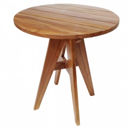 OUTDOOR ROUND TABLE LEO HM9859.11 SOLID TEAK WOOD IN NATURAL Φ60x75Hcm.