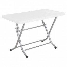 FOLDABLE OUTDOOR TABLE CONNY ΗΜ6146.03 WHITE POLYPROPYLENE RATTAN LOOK TOP-METAL BASE 114x64x74Hcm.