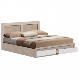 BED CAPRI FB9312.16 WITH 2 DRAWERS SONAMA-WHITE FOR MATTRESS 150X200 cm.