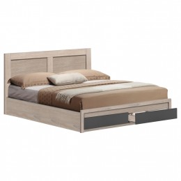 BED CAPRI HM312.14 WITH 2 DRAWERS SONAMA-ANTHRACITE FOR MATTRESS 150x200cm.