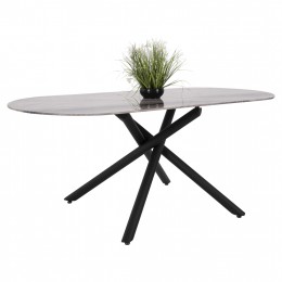 DINING TABLE AETHER HM9769.01 12mmWHITE CERAMIC TOP-ACRYLIC LEGS 160x90x75Hcm.