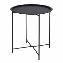 Table Foldable Metallic black d45cm HM5287.01