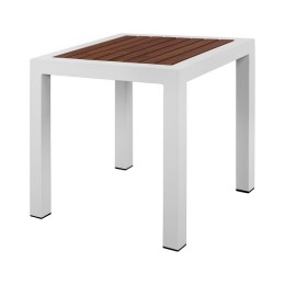 Aluminum Table HM5403.01 White with Polywood 45Χ45Χ45,5