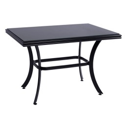 Aluminum Table HM5533.02 Black with textilene and glass 120x70x78 cm
