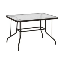 Metallic Table HM5679.02 Brown with glass desktop 120x70x71cm