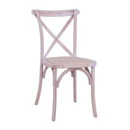 Chair Owen Stackable Wooden from Beech wood White Wash Color with crossed back HM8575.04 45x55,5x90 cm