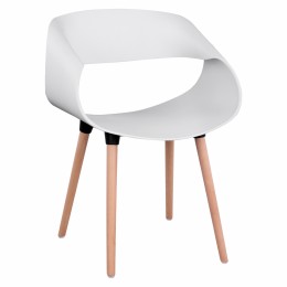 Polypropylene Armchair Maggie HM8600.01 in white color 59x53x80 cm