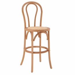 Wooden bar stool from beech wood in natural color with mat 41x47x108 HM8749.01