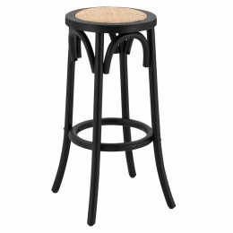 Wooden stool from beech wood black wuth mat 36'x70xm HM8751.02