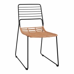 Metallic chair Allegra HM5694 with wicker beige 51x54x83cm