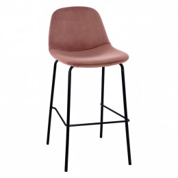 HM9298.14 bar stool VINCENT, black velvet, metal legs, 47x51x96