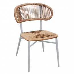CHAIR EULO HM6049.01 ALUMINUM IN WHITE-SYNTHETIC RATTAN