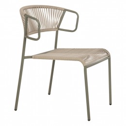 CHAIR SUKI HM6053.05 METAL AND SYNTHETIC RATTAN IN LIGHT GREEN COLOR 54x62x80Hcm.