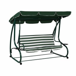 3 seater swing bed HM5050.01 Green/White 211x117x175 cm