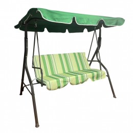 PORCH SWINGER 3-SEATER WITH SUNSHIELD LIKID HM5979.03 METAL GREY- FABRIC IN GREEN 170x110x153Hcm.