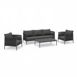 OUTDOOR LOUNGE SET 4PCS SERIES POLARIS SM6211.01 DARK GREY ALUMINUM-STRAPS-OLEFIN