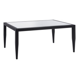 Aluminum Table HM5551.02 in grey color with glass 100x58x46cm