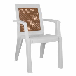 Armchair Polypropylene HM5594.01 in white color with drilled back 59x59x87cm