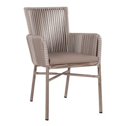 Aluminum armchair HM5298.03 Light Grey with Pillow 57x63x91cm