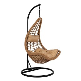 HANGING ARMCHAIR NEST Φ95Χ195Υcm WITH WICKER & BEIGE CUSHIONS HM5676.01