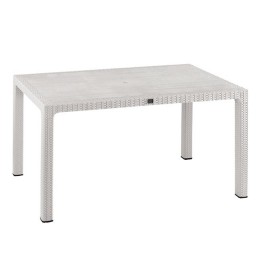 Polypropylene table 150x90x73.5 rattan white with UV protection HM5737.01