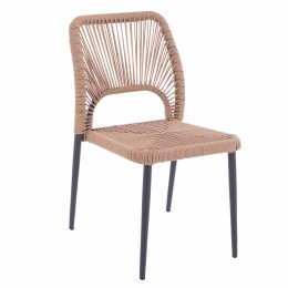 GRAY ALUMINUM CHAIR WITH BEIGE PE ROPE HM5770.02 45x63x82Y cm.