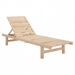 PROFESSIONAL SUNBED HM11431.03 FIR WOOD IN NATURAL SHADE 194x65x30Y cm.