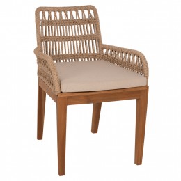ARMCHAIR STARDOM HM9760.01 TEAK WOOD AND ROPE-NATURAL COLOR 57x65x83Hcm.