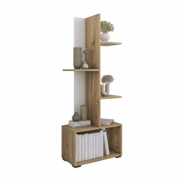 BOOKCASE TRIVIO HM18195.03 MELAMINE IN WHITE-ATLANTIS GREEN 60x30x157Hcm.
