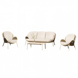 OUTDOOR LOUNGE SET 4PCS RIVEN SM6394.01 IVORY ALUMINUM-ROPE-BEIGE FABRIC