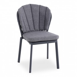 DINING CHAIR GOFFEN SM6398.02 CHARCOAL ALUMINUM-CUSHIONS-ROPE 57x61,5x82Hcm