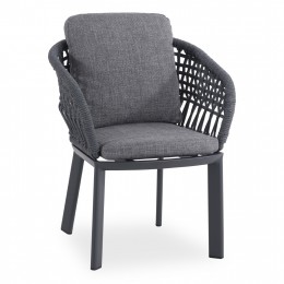 DINING CHAIR LADRIS SM6399.01 CHARCOAL ALUMINUM & CUSHIONS 65x66.5x78Hcm