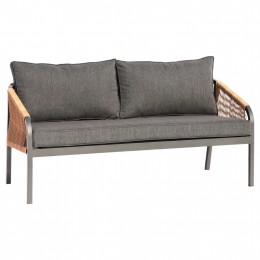 OUTDOOR SOFA 2-SEATER SHAI HM6055.03 ALUMINUM IN ANTHRACITE-DARK BEIGE SYNTHETIC ROPE-ANTHRACITE CUSHIONS