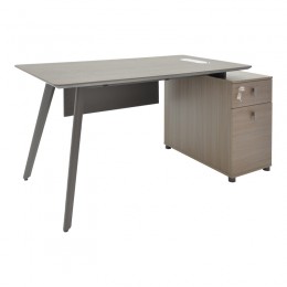 Work professional desk Denith pakoworld charcoal-walnut 160x75x75cm