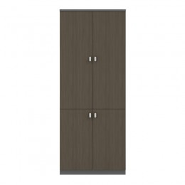Office bookcase professional Denith pakoworld dark grey-walnut 80x40x200cm