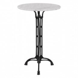 TABLE BRIELLE HM5890 WITH CAST IRON TREFOIL LEGS AND MARBLE TOP Φ60x110Hcm.